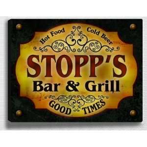  Stopps Bar & Grill 14 x 11 Collectible Stretched 