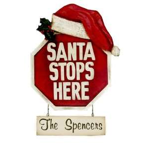    Santa Stops Here, Personalized Christmas Sign