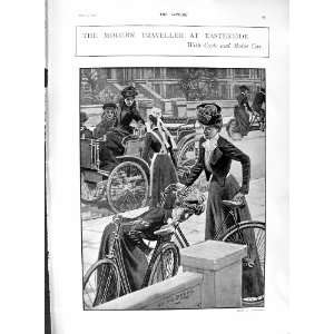  1901 TRANSPORT CYCLE MOTOR CAR LUCIEN DAVIES PRINT