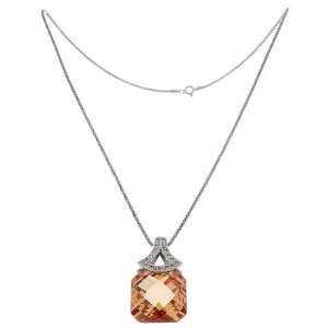 Icz Stonez SS Champagne and Clear CZ Fashion Pendant 