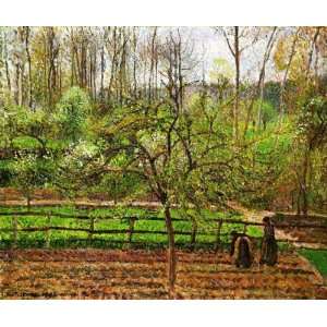 Oil Painting Spring, Gray Weather, Eragny Camille Pissarro Hand Pain