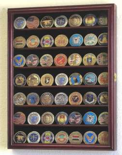 Military Challenge Coin Display Case Cabinet Wall Rack  