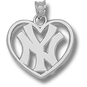  New York Yankees NY Heart Pendant   Sterling Silver 