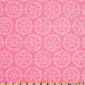   Folk Heart Medallion Pink Fabric By The Yard Arts, Crafts & Sewing