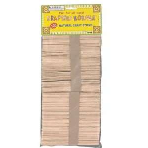    25 Packs of 100 Natural Craft Sticks 4 1/2