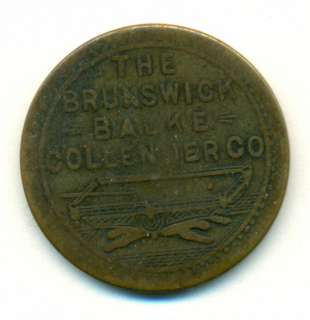 Vintage Brunswick Balke Collender Co (Table) 5c Billiard Trade Token 