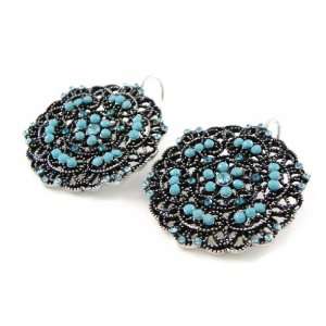    Earrings / Dormeuses french touch Carmen blue. Jewelry