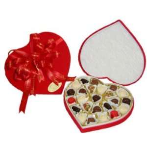 Velvet Valentines Heart With Handmade Belgian Chocolates   24pc 