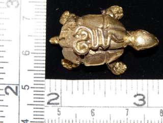 Thai Lucky Turtle metal mini statue 1.25 in long Rare   