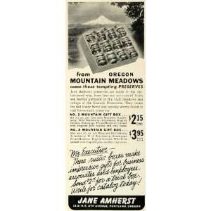  1942 Ad Jane Amherst Cascade Mountain Gift Box Preserves 