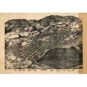  1893 Birds eye map of Aspen, Pitkin Co., Colorado