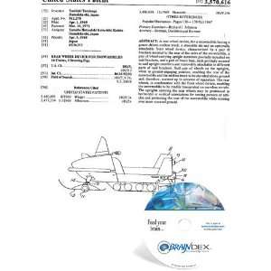  NEW Patent CD for REAR WHEEL DEVICE FOR SNOWMOBILES 