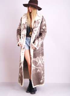 Vtg NATIVE MOUNTAINS Llama Wool CAPOTE Draped Reversible Jacket 