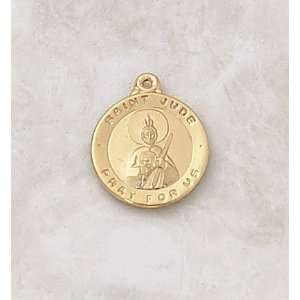 Petite St. Jude 22 Kt Gold Over Sterling Patron Saint Medal Catholic 
