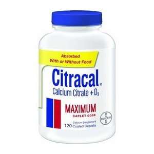  Citracal Calcium Citrate +D3, 120 Coated Caplets Health 
