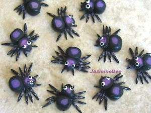 SPIDERS Earrings Charms Beads FIMO Polymer Clay *6  