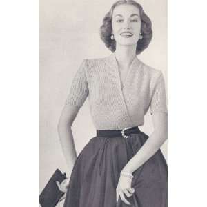 Vintage Knitting PATTERN to make   Sursplice Blouse Top Sweater. NOT a 