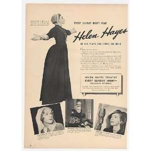 1940 Helen Hayes Photo Columbia Network CBS Radio Print Ad 