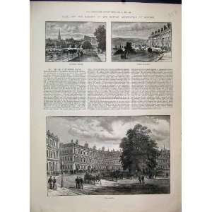  1888 Bath Pulteney Bridge Camden Cresent Circus Print 