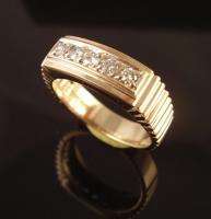 14k Solid Yellow Gold Mens Diamond Ring 1/5 ct  