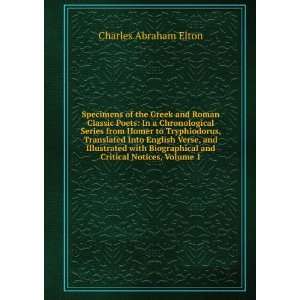   and Critical Notices, Volume 1 Charles Abraham Elton Books