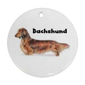  Dachshund Long Haired Ornament (Round)
