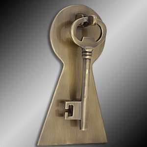 Door Knockers Antique Brass, Antique Brass Door Knocker Key 6 H x 3 1 