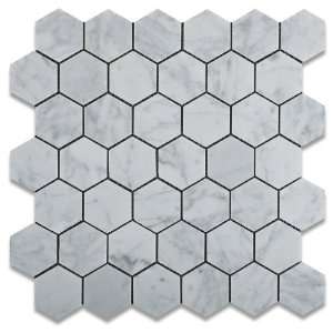   Marble 2 Hexagon HONED Mosaic Tile on 12x12 Sheet   Lot of 50 sqf