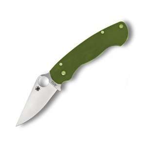  Spyderco Para Military Knife with Foliage Green G 10 