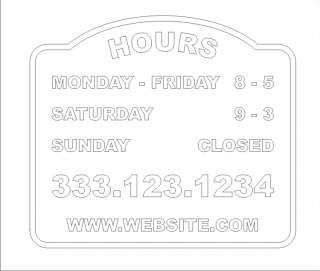 STORE HOURS CUSTOM DECAL BUSINESS VINYL SIGN COMPANY  