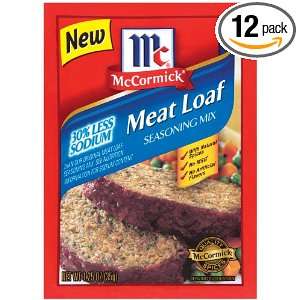 McCormick Meat Loaf, Less Sodium Mix, 1.25 Ounce (Pack of 12)  
