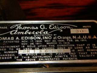 Antique Oak Edison Model 30 Amberola Cylinder Phonograph   A REAL 