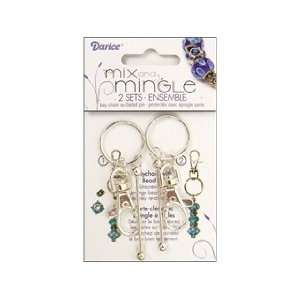 Darice Sterling Silver Bead Pins with Key Chain Clasp 