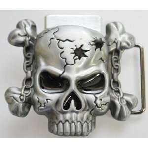  Chained Skull Head Belt Buckle 