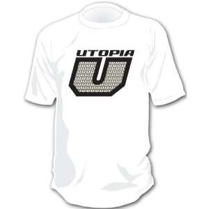 Utopia Optics Chainlink Mens Short Sleeve Sportswear Shirt   White 