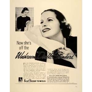  1939 Ad Scott Paper ScotTissue Individual Towels Woman 