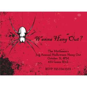  Hanging Out Red Halloween Invitations