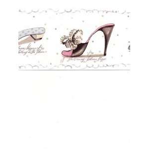 Wallpaper Border Spicher & Co. Ladies Shoes Slippers & Heels on White