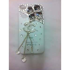   Chanel Luxury Style Chain Case Claer White Cell Phones & Accessories