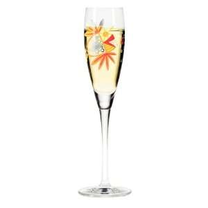 Champagne Glass, Pearls, Orange Fish, Designer Color Enamel Prosecco 