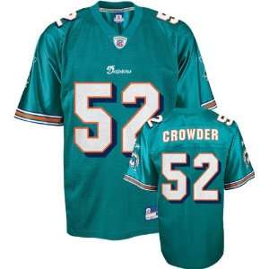 Channing Crowder Jersey Reebok Aqua Replica #52 Miami Dolphins Jersey