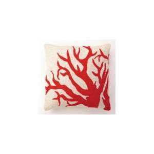  Red Coral Hook Pillow 18X18