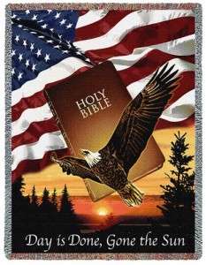 THROW BLANKET Memorial Honor American Patriotic Christian Bible 