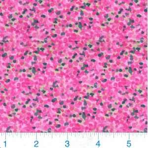  45 Wide Furry Faces Speckles Pink Fabric By The Yard 