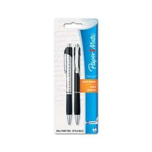  Ballpoint Retractable Design Pen, Black Ink, Medium, 2 per 