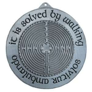It Is Solved By Walking Pewter Labyrinth Wall Plaque   Chartres Style