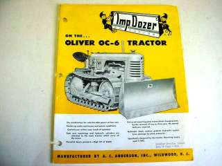 Oliver OC 6 Crawler Tractor Brochure 1955 2 Pages  