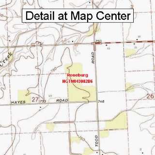  USGS Topographic Quadrangle Map   Roseburg, Michigan 