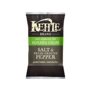 Kettle Brand, Salt & Pepper Potato Chips, Reduced Fat, 12/8 Oz  