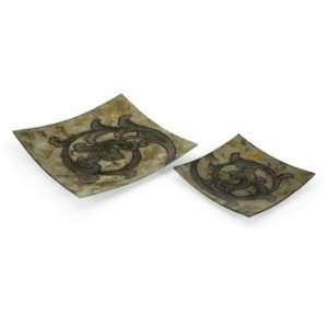  Chevis Glass Plates   Set of 2